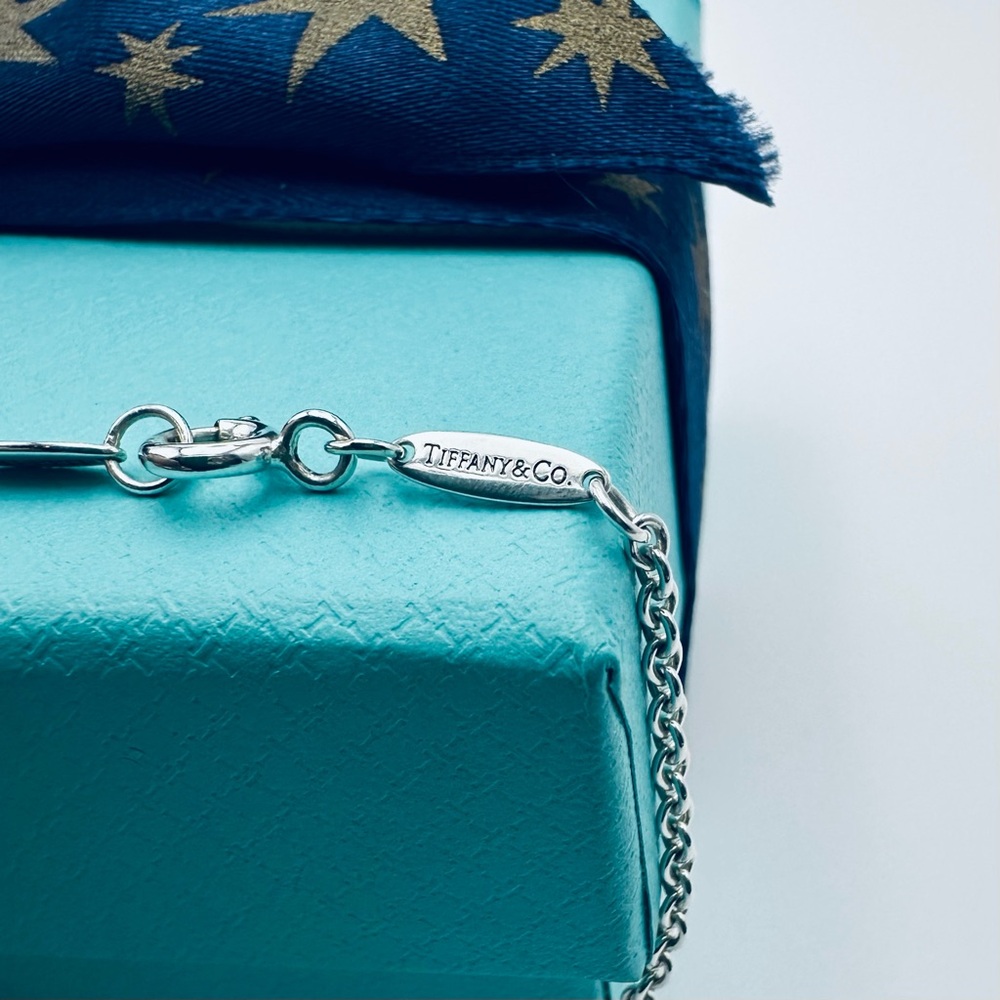 Tiffany & Co. 11 mm Open Heart Bracelet in Sterling Silver 7.5” with Pouch - Picture 9 of 10
